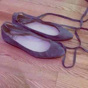 Vince Camuto ankle lace up ballet flats
